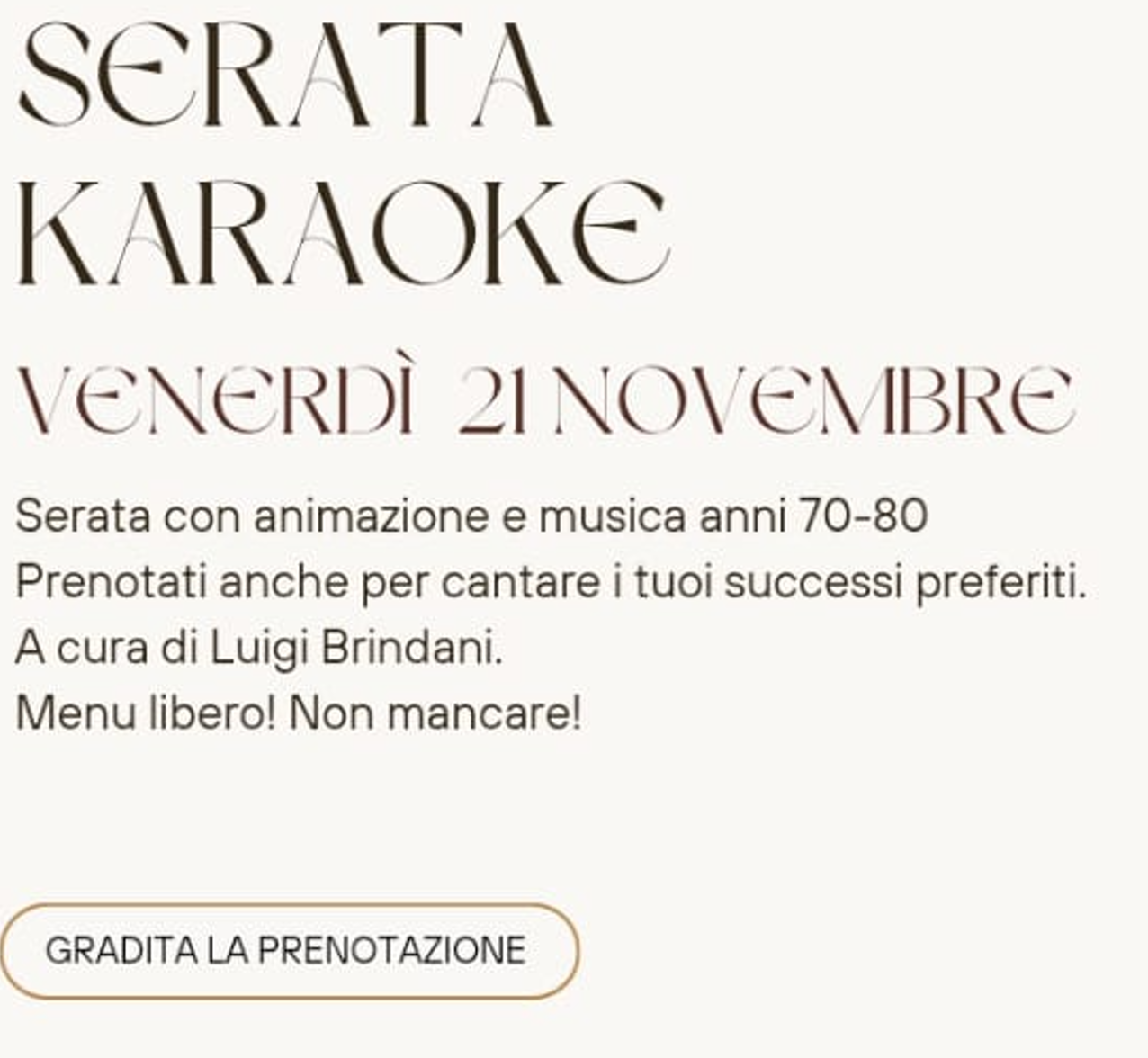 Serata Karaoke 21 Novembre